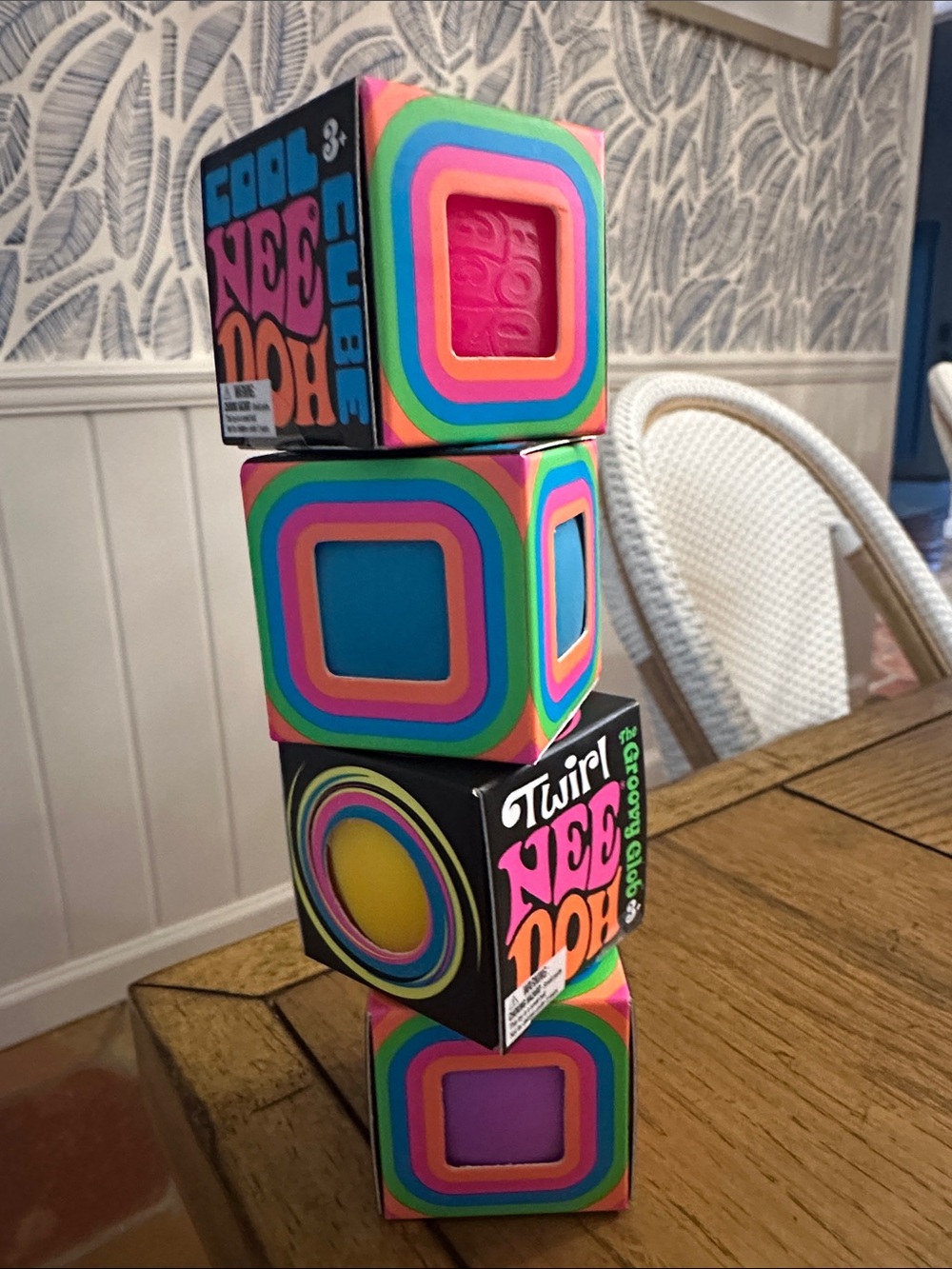 Schylling NeeDoh Mini Cool Cubes & Twirl (4 Total)